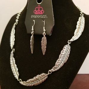Feather Necklace and Earring Set